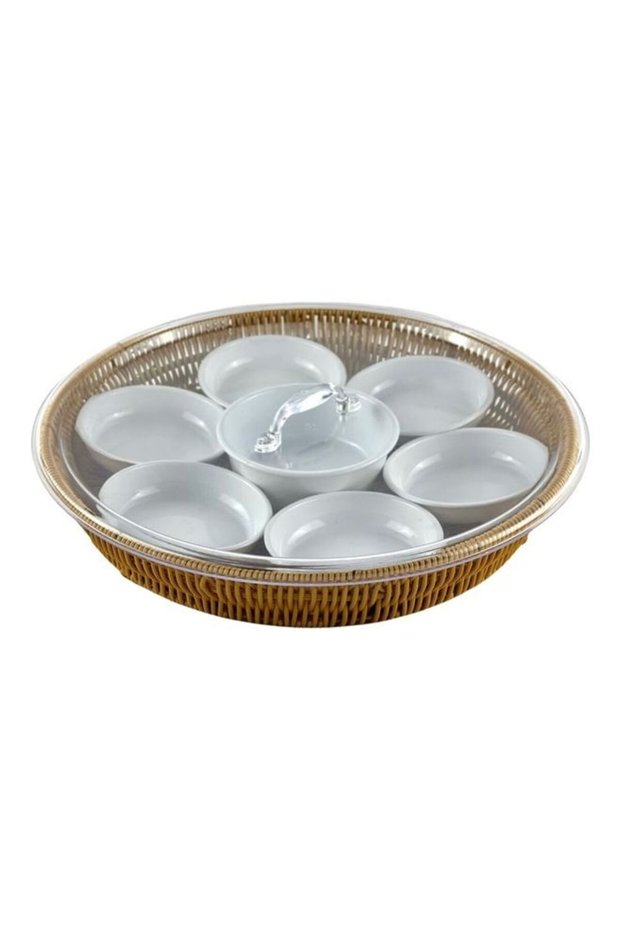 Breakfast Tray Brown/Clear 35x35x7cm