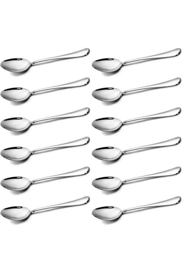 12 Pieces Teaspoons Set (6.2 Inch), Spoons Silverware, Stainless Steel Tea Spoons, Small Spoons, Mirror Polished Teaspoon, Dessert Spoons For Home, Kitchen, Restaurant, Dishwasher Safe