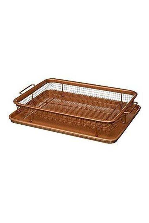 Copper Rectangle Crispy Tray Gold
