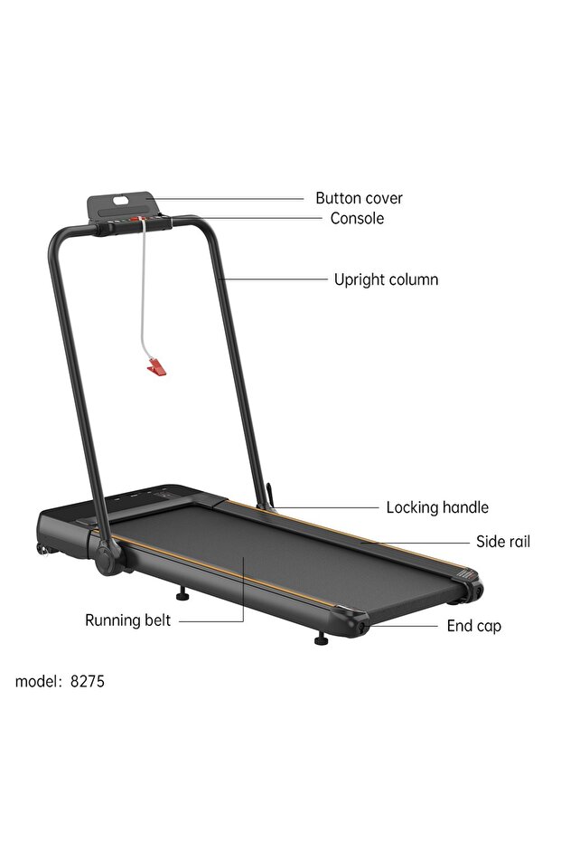Treadmill with a capacity of 100 kg, 1.5 hp, with a remote control unit, speed from 1-10 km/h, model 8275 - 2
