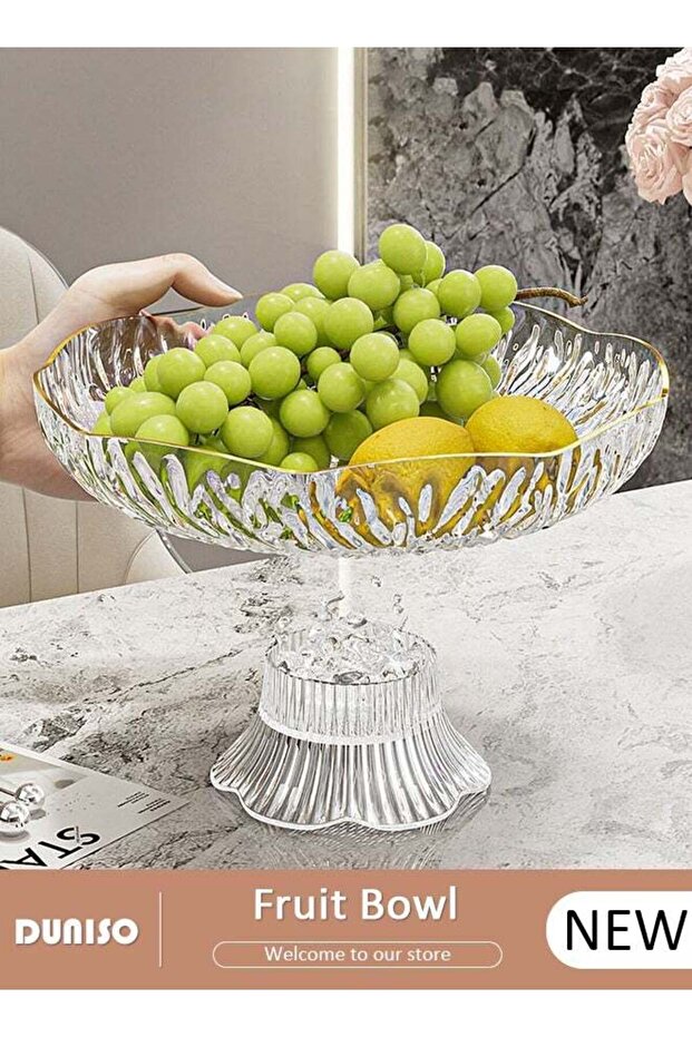 Fruit Bowl, Wavy Fruit Bowl, Snack Storage Box,Removable Bottom,Plastic Fruit Bowl for Kitchen and