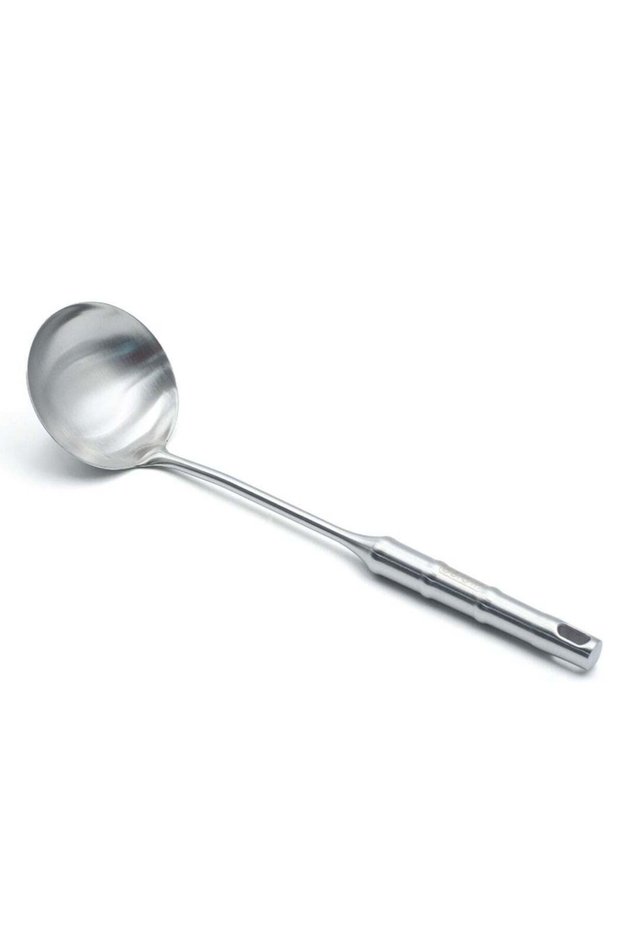 BERAM Soup Ladle, Soup Spoon, 304 Stainless Steel Kitchen Tool, Cooking Utensil, Serving Spoon, Food Grade, Non-Deformable, Compact, Lightweight, Bamboo Shaped Handles for Smooth Grip