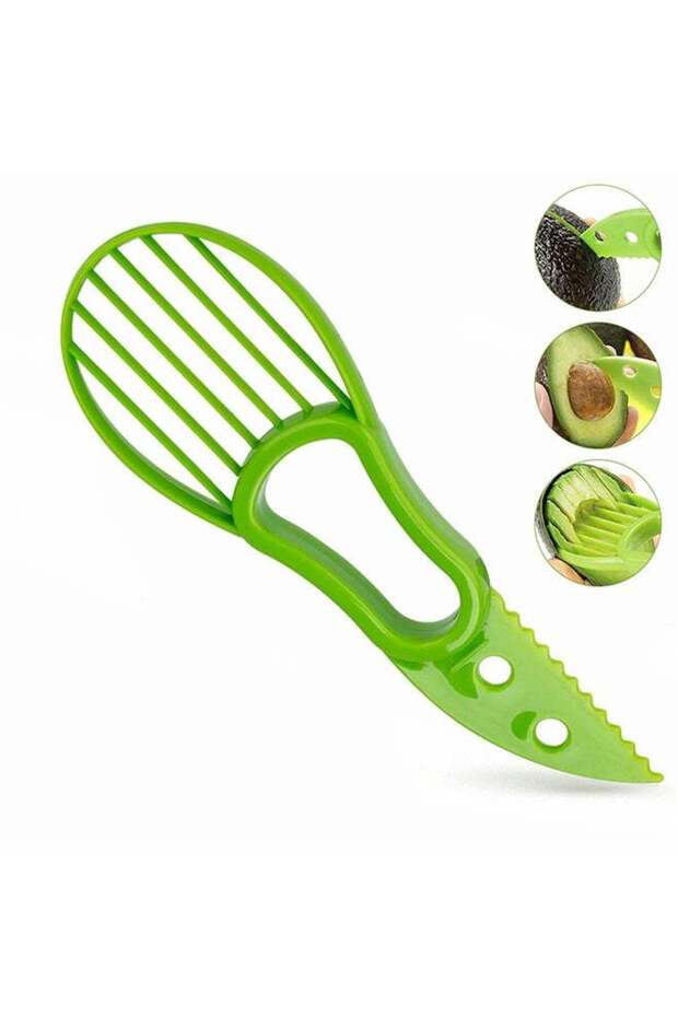2 in 1 Avocado Slicer [ Peeler and Cutter ] [ Fruit Cutter / Vegetable Cutter ] Multi-Function Specialty Tool [ Dishwasher Safe ] - Green