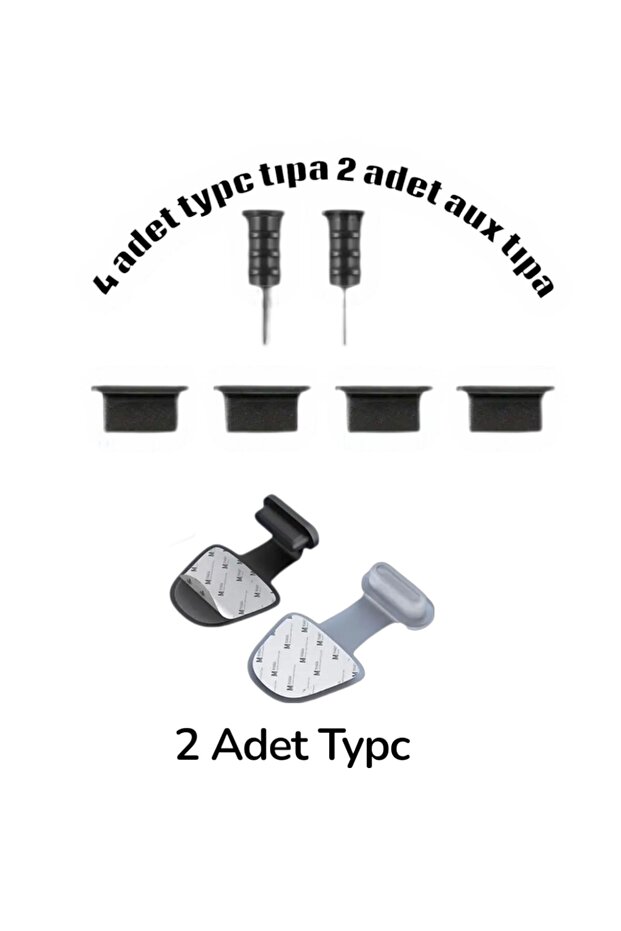 Typc tıpa 4 Adet 2 adet Aux tıpa 2 Adet yapışkanlı typc tıpa set 8 parça - 6