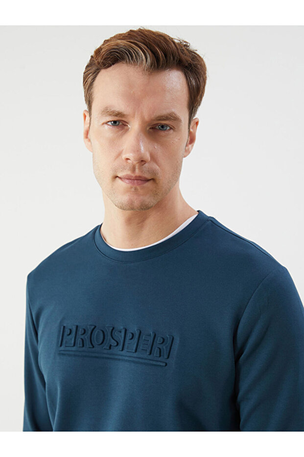 Crew Neck Printed Men's Sweatshirt