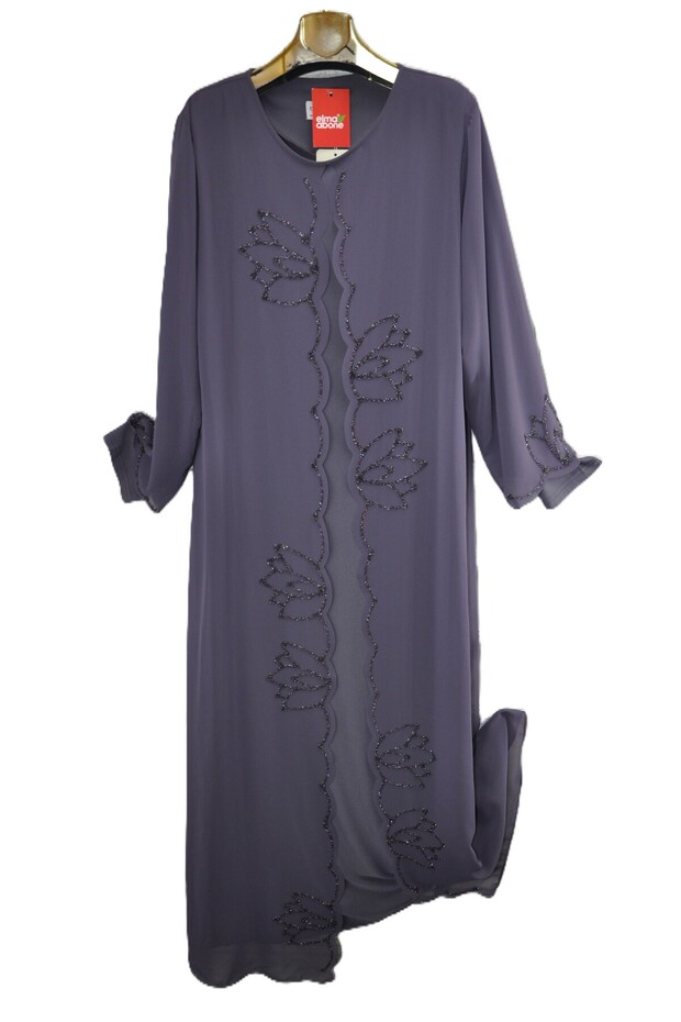 Super Stone Worked Chiffon Evening Dress