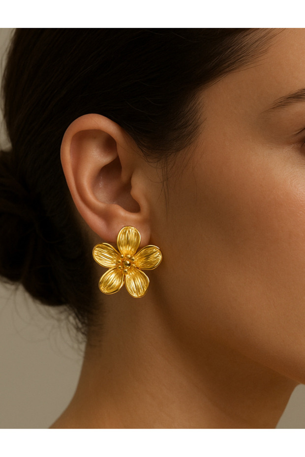 Kadın Flower Çiçek Küpe - 3