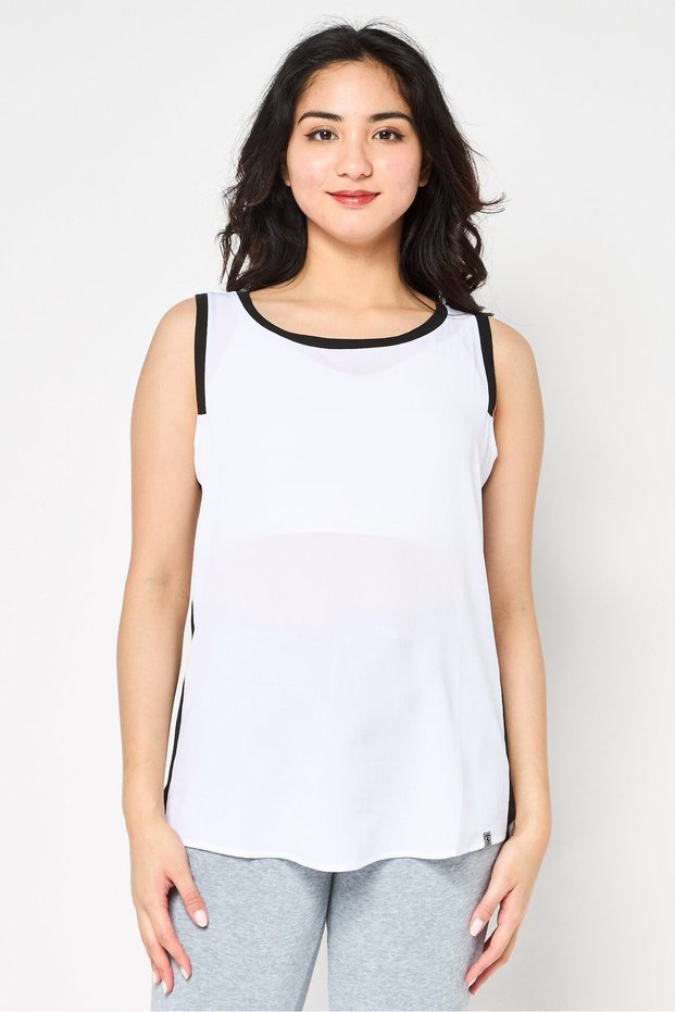 Women Sportswear Fit Sleeveless Outdoor Top, White