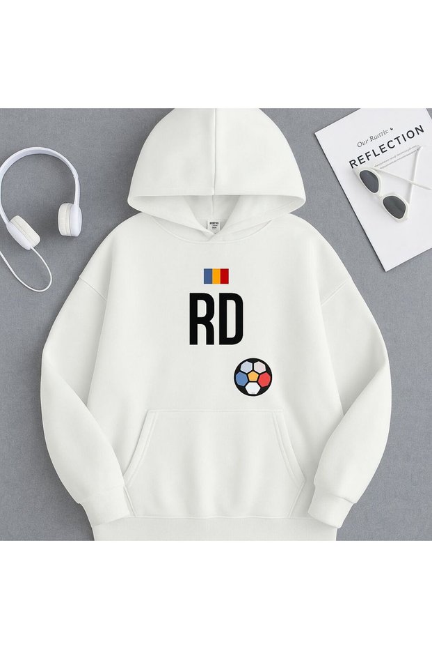 Romania National Team 3 Thread Hooded Kangaroo Pocket Hoodie - Rd Design Unisex Sweatshirt