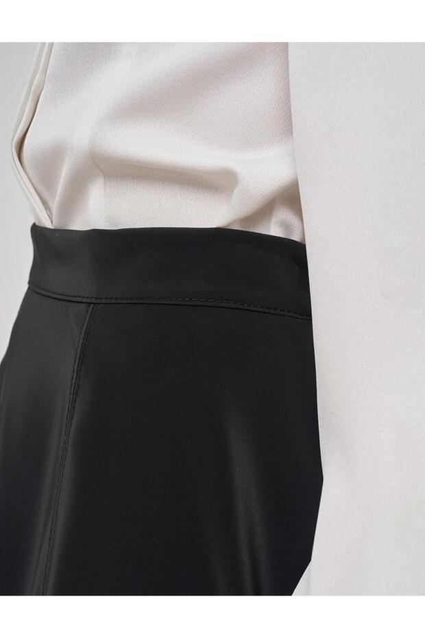 Parça Dikişli Çan Etek Siyah - 6