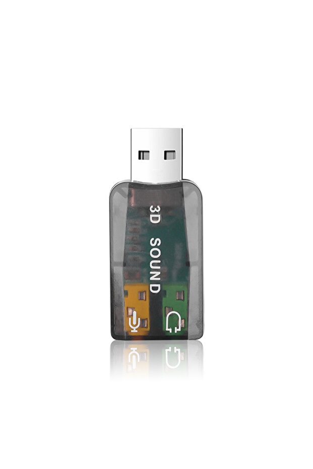 kebidumei Transparent External USB Sound Card Mini Sound Card USB to 3.5mm Interface HiFi Stereo Aud