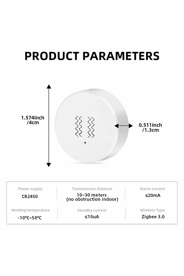 Vibration Sensor with Zigbee function Detection Tuya Smart Life APP Notification Real-Time Motion... - 6