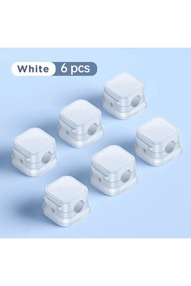 6PCS White 1/3/6/12PCS Magnetic Cable Organizer Clip Cord Holder Adhesive Wire Keeper Organizer for