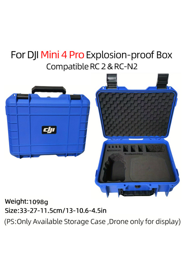 حافظة زرقاء لـ DJI Mini 3/4Pro حافظة Mini 4 Pro المقاومة للانفجار وحقيبة Mini 4 Pro صندوق محمول مقاوم للماء