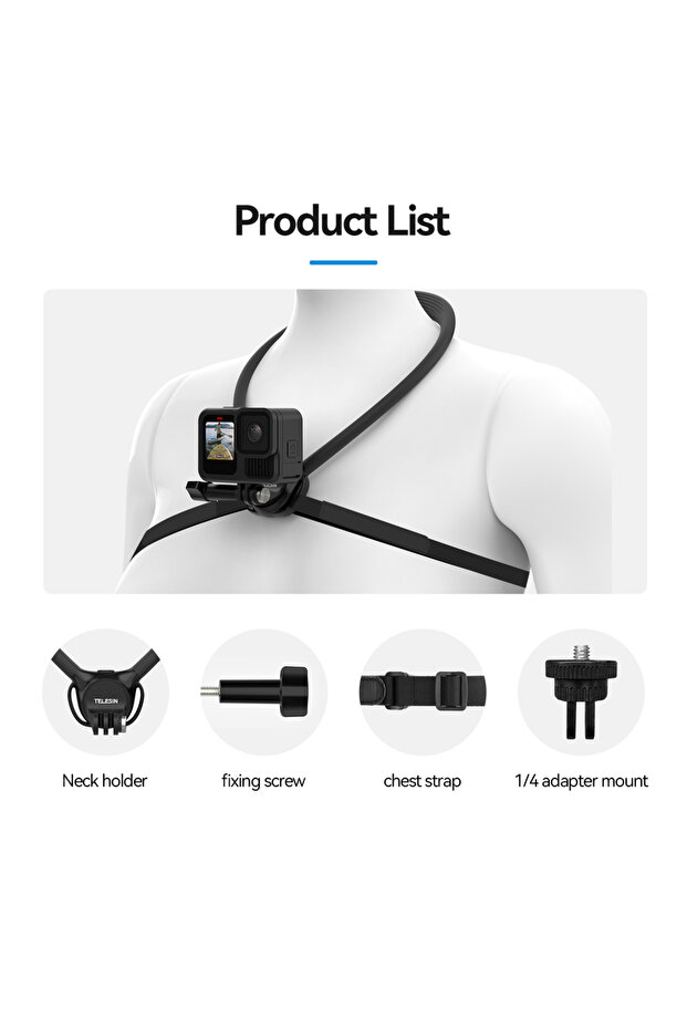 Only Action camera TELESIN Phone Action Camera 2 in 1 Neck Hold Mount for GoPro Insta360 DJI OSMO Ac