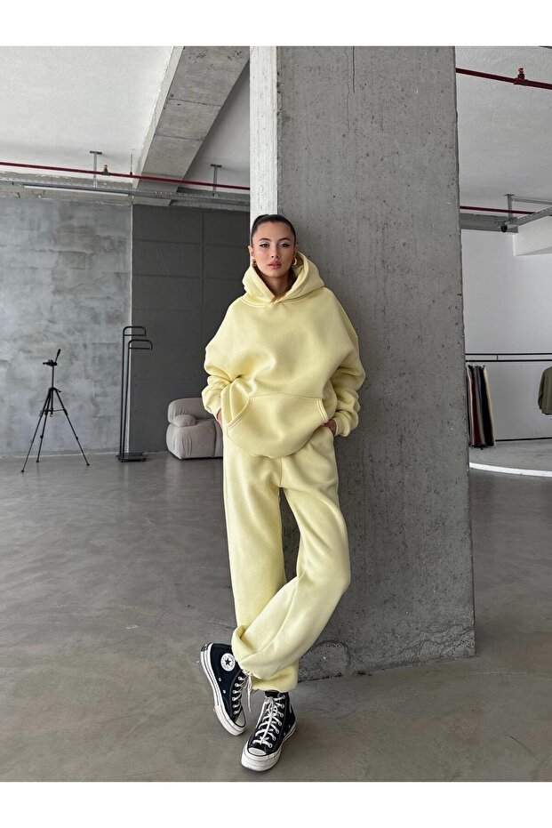 OW Sarı Oversize Yüksek Bel Jogger - 6