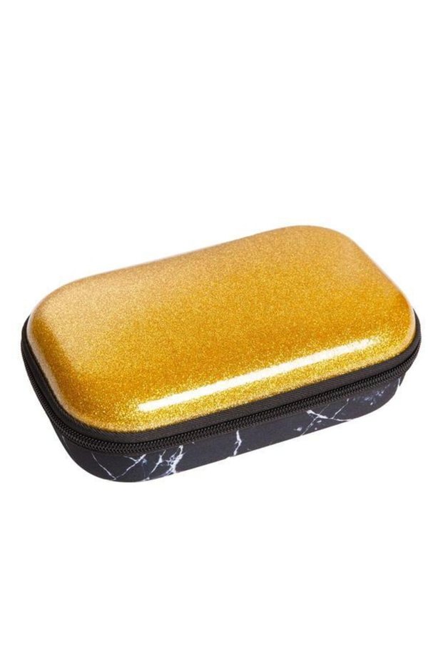 Penar cu fermoar Glitter Storage box, Auriu