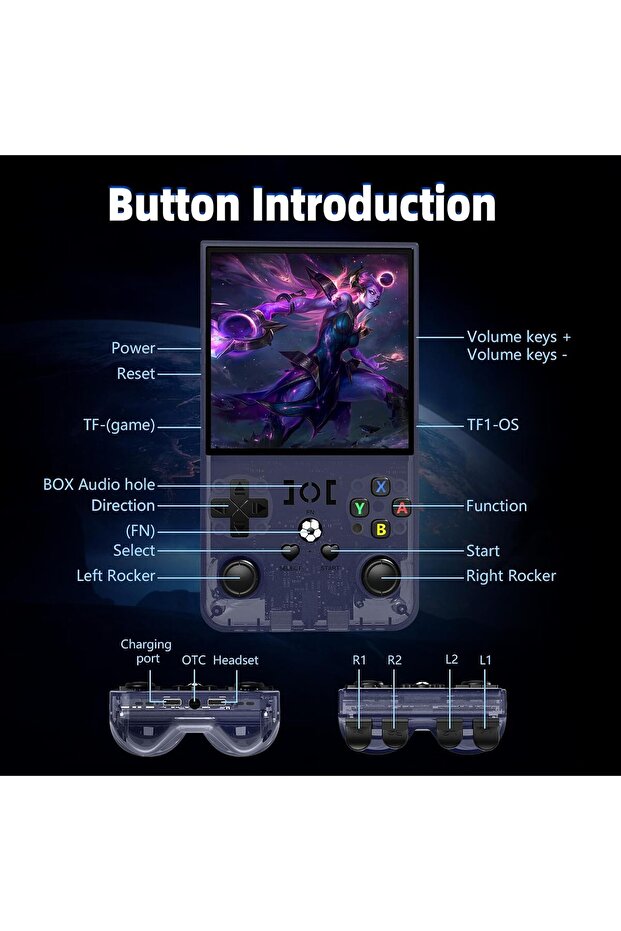 2025 New R36MAX Retro Handheld Game Console, 4.0 Inch IPS Screen Retro Gaming Console - 7