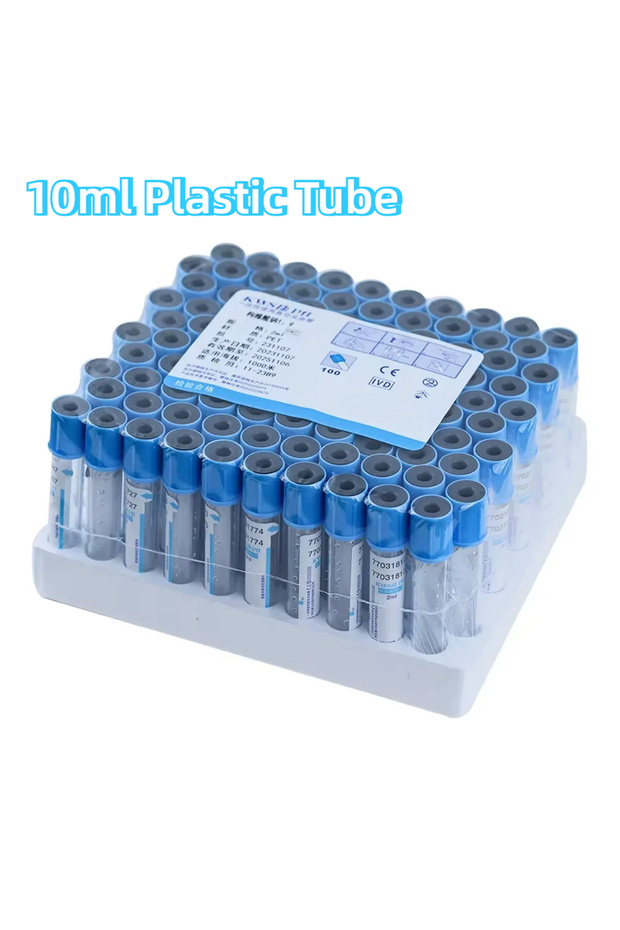 100pcs 10ml Plastic Tube 10ml/5ml/2ml Sterile Buffered Sodium Citrate 1:9 Blood Collection Coagulati