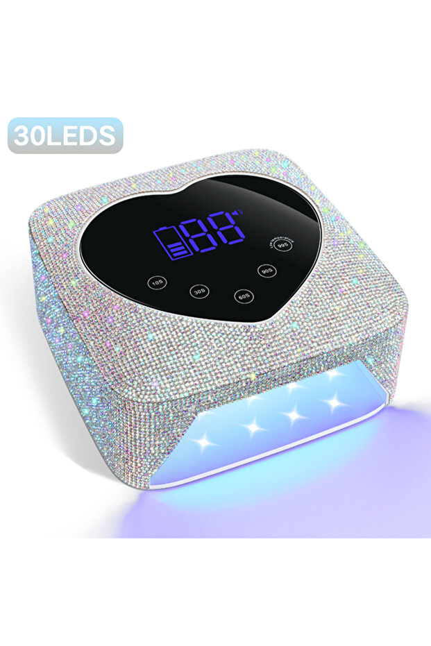 EU Diamond Rechargeable 72W UV LED Nail Lamp For Nails 30LEDS Wireless Gel Polish Curing Lamp With L