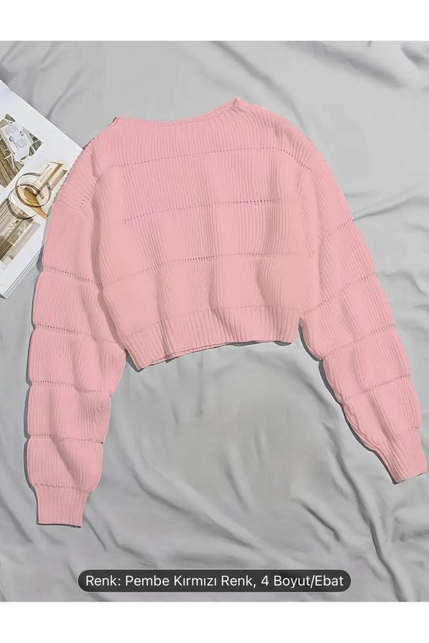Dgn's Self Zero Collar Relief Balloon Collar Looking Women's Knitwear Sweater