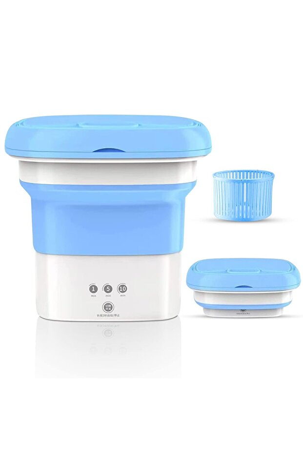 Portable Mini Washing Machine, Foldable Washing Machine Top Load Fully Automatic with 3 Modes Spinne
