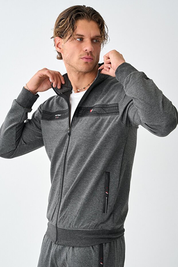 Men's Two Thread Large Size Sweat Suit Set E216 - 6