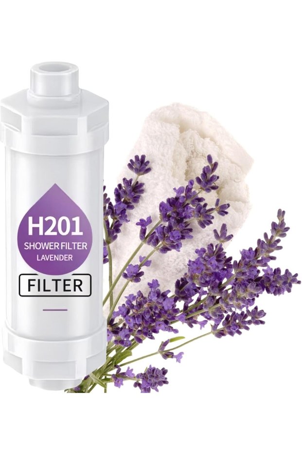 Lavender Vitamin C Shower Filter (98% Filtering) for Hair and Skin - Hard Water Softener, Ru