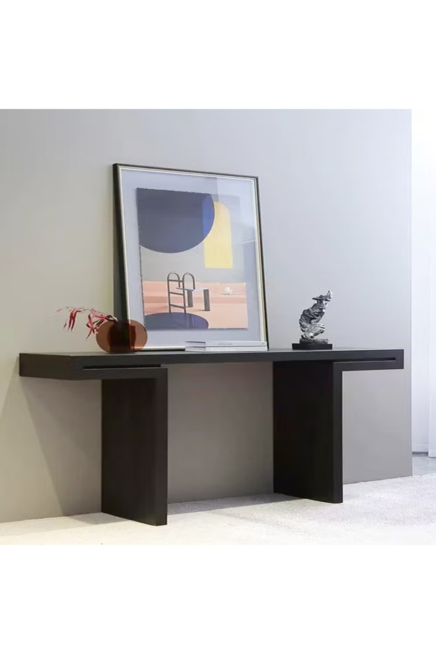 Multipurpose Use Modern Design Luxury Solid Wood Glossy Tabletop Console Table Sofa Side Table - 1