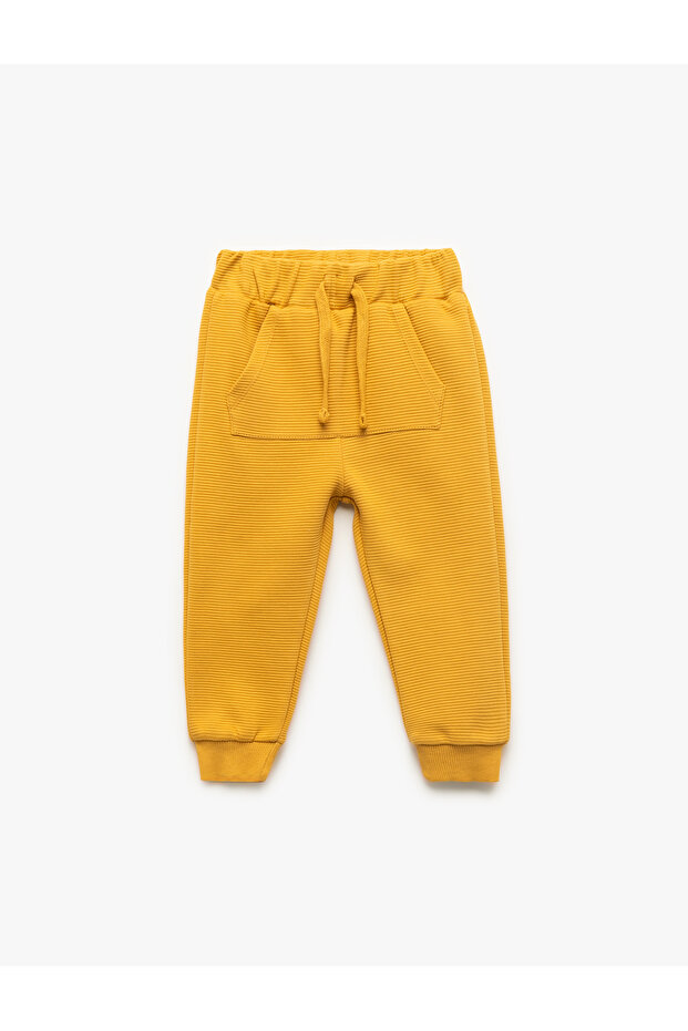 Cotton Jogger Sweatpants with Kangaroo Pocket and Elastic Waist