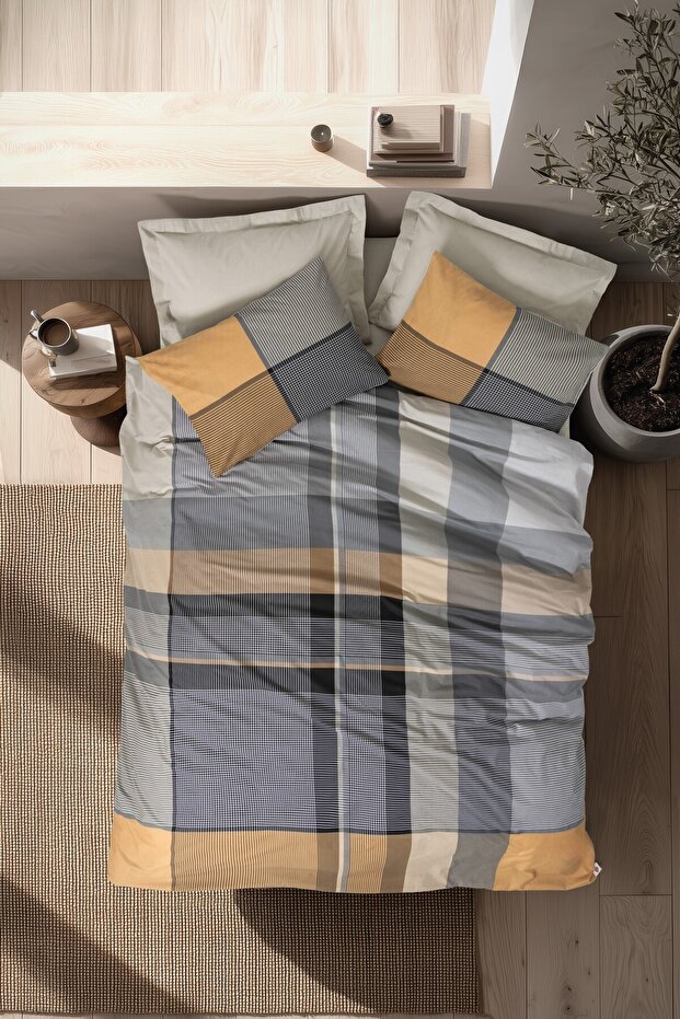 Nordek Ranforce Double Bed Duvet Cover Set Torvi Beige
