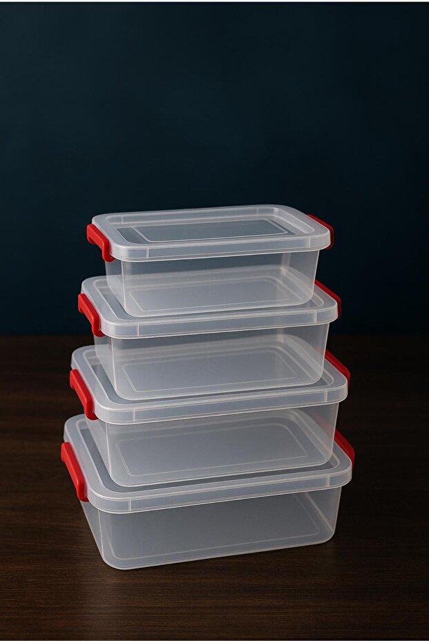 4 piece plastic storage container