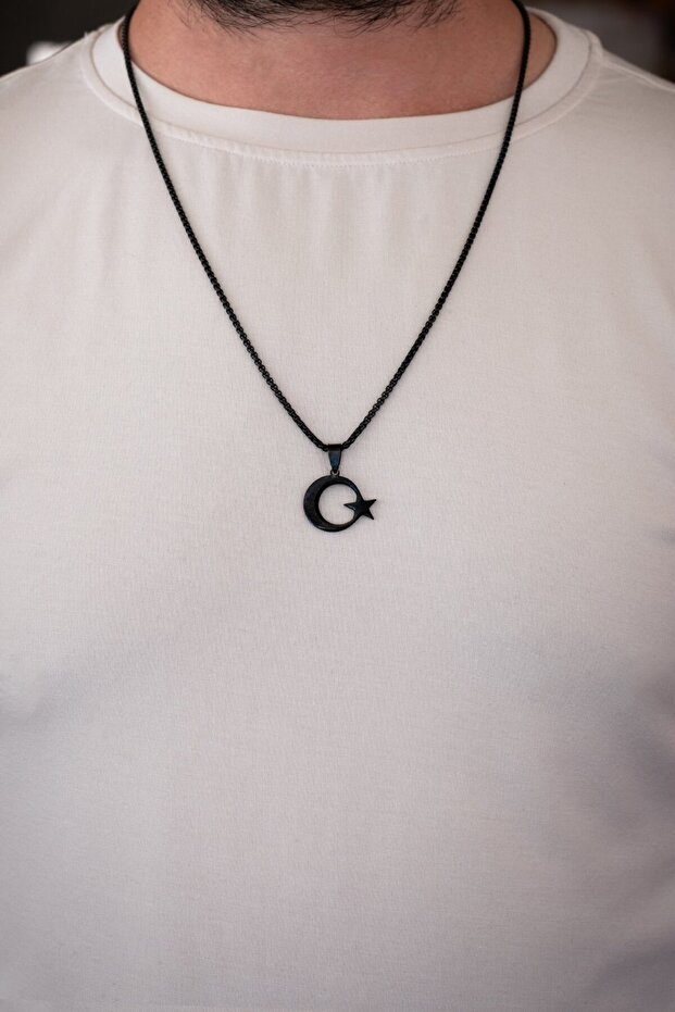 Ay Yıldız Çelik Kolye - 4