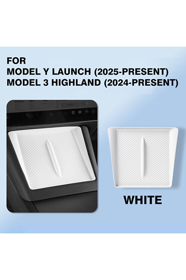 WHITE TEKSY For TESLA New Model Y Juniper 2026 Model 3 2024 Highland Wireless Charging Silicone Pad
