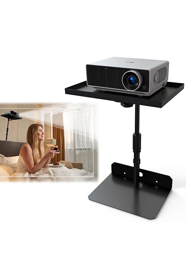 CENXI Projector Stand, Height Adjustable, Hidden Shelf Desktop No Drilling - 1