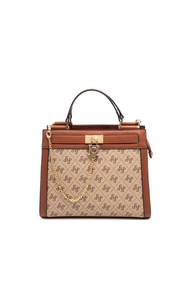 Dark Beige - Tan Monogram Women's Handbag Sp1166