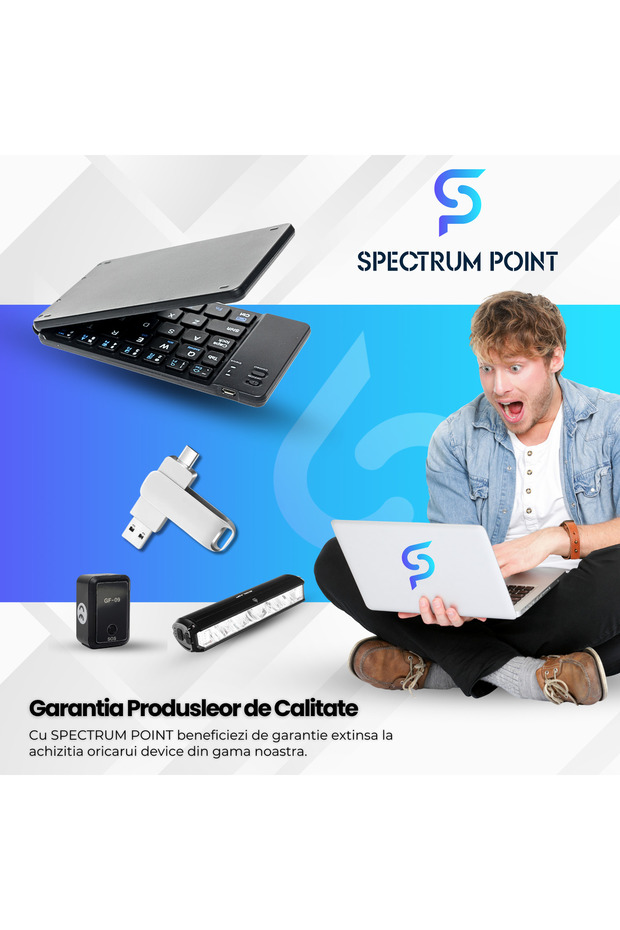 Universal Foldable Keyboard, wireless, Bluetooth connection, compatible with Windows, Android, IOS - 8