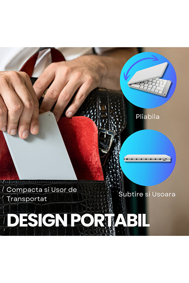 Universal Foldable Keyboard, wireless, Bluetooth connection, compatible with Windows, Android, IOS - 5