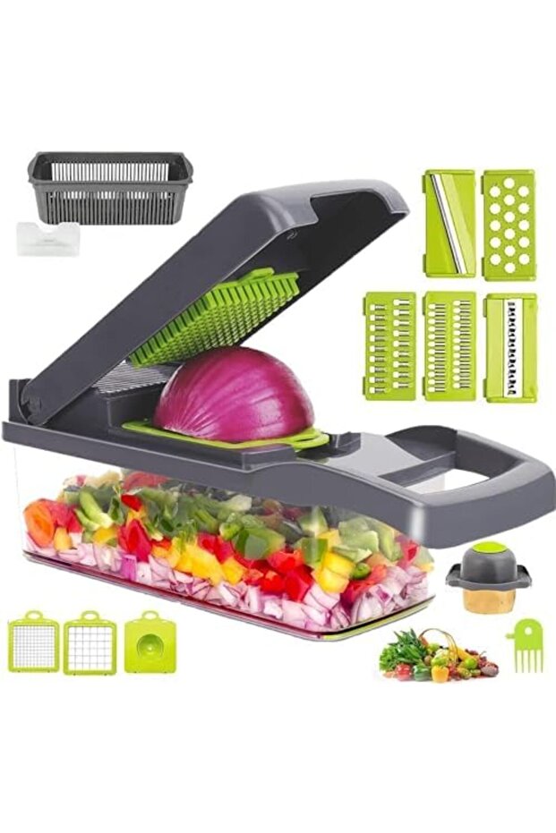 Vegetable Chopper - Multifunctional 15-in-1, Fruits Cutter Mandoline Slicer Food Chopper