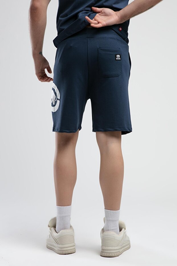 TRINITY Lacivert Örme Şort Nakışlı Standard Fit Erkek Örme Şort - 2