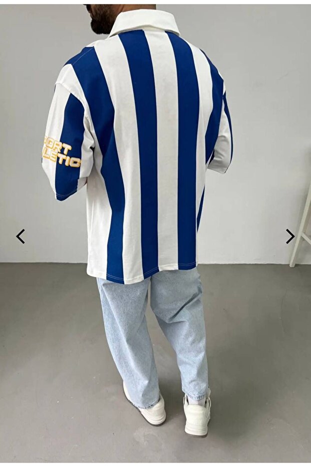 OVERSIZE POLO YAKA BASKILI TSHIRT - 2