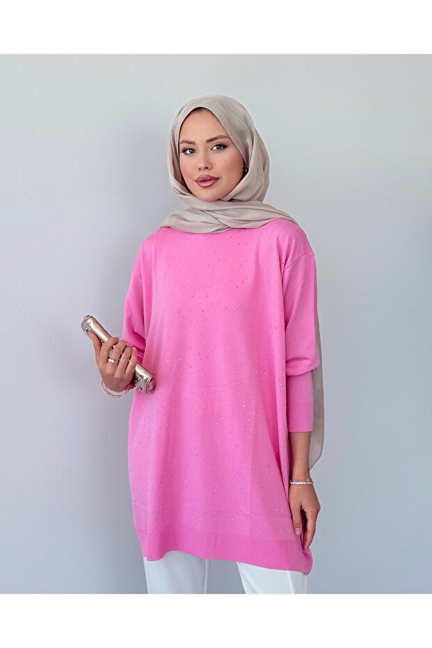 Taşlı Merserize Tunik - 2