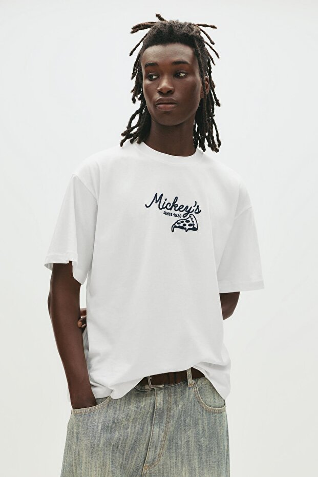 Mickey Mouse baskılı t-shirt - 1