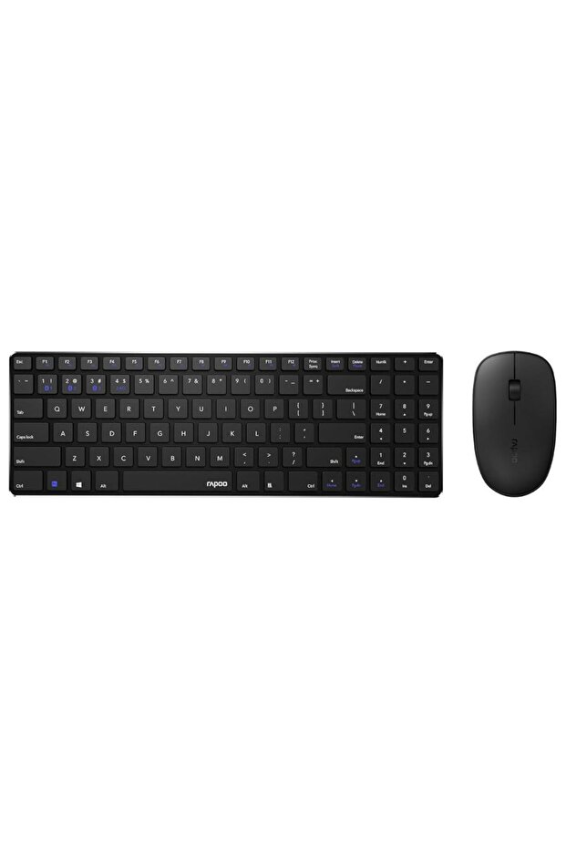 Wireless Keyboard and Mouse 9300M (QWERTY Keyboard and Ergonomic Bluetooth Mouse) Black - 2