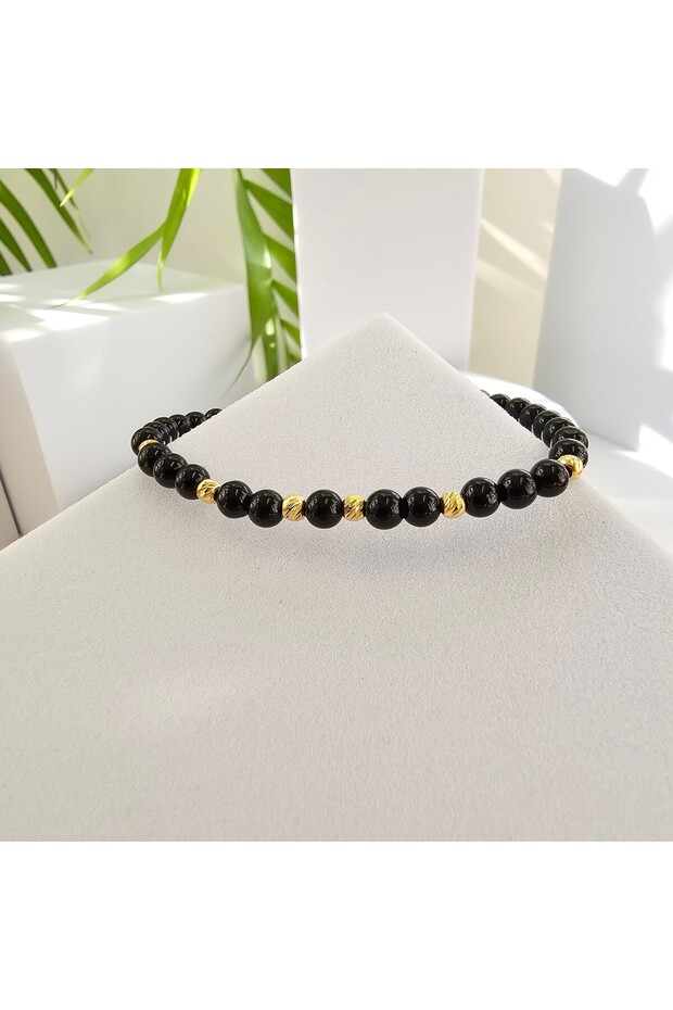 Adjustable bracelet "Onix Gold Slashed" - 4