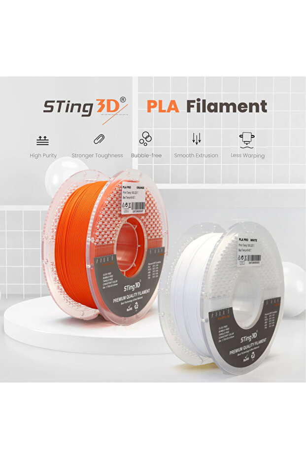 خيوط طباعة PLA Pro White - 2