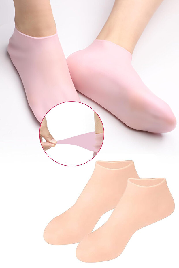 Silikon Ayak Bakım Çorabı Nemlendirici Jel Çorap Ölü Deri Atıcı Çatlak Önleyici Çorap Ayak Bakımı - 1