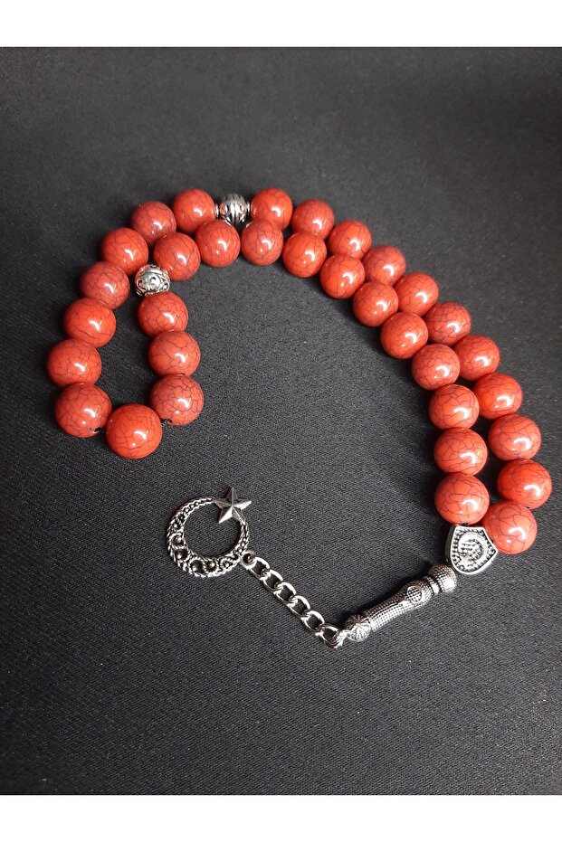 Large Beaded Prayer Beads in Red Tones