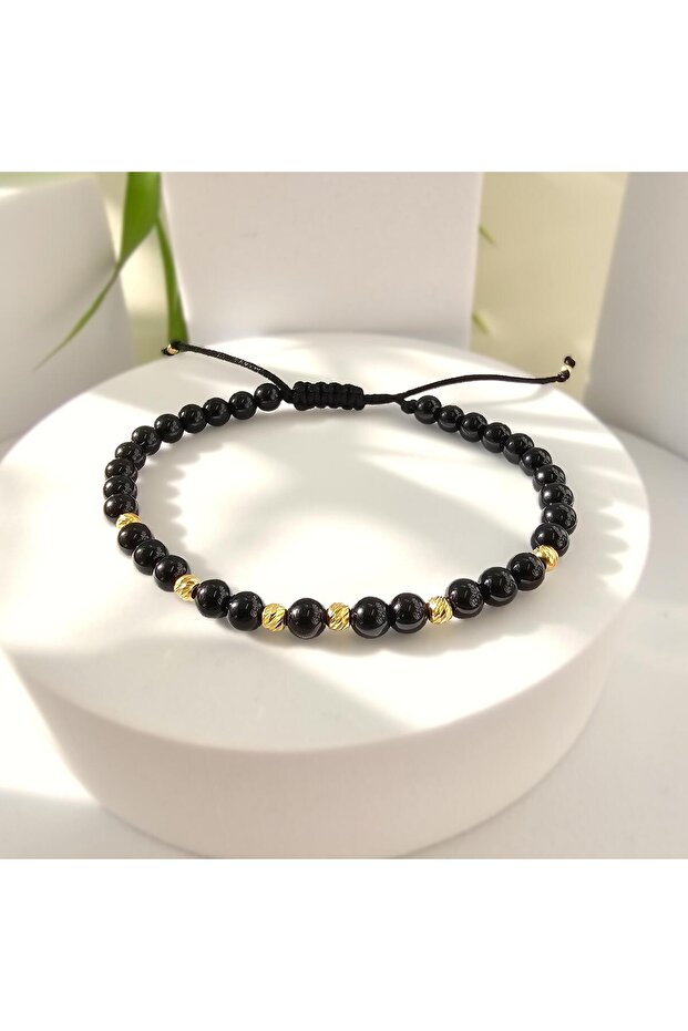 Adjustable bracelet "Onix Gold Slashed" - 3