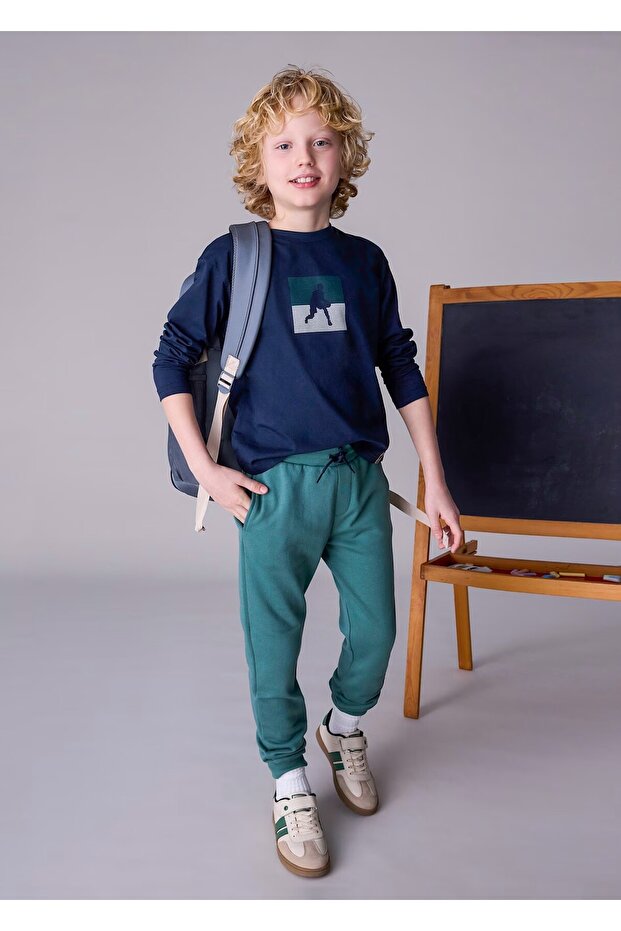 Boy's Basic Lightweight Hooded Tracksuit Bottom - 1